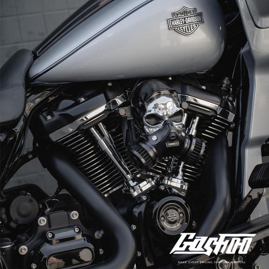 GASHOO SKULL - High-Flow Air Filter for V-Twin Motorcycles